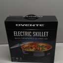 OVENTE 12 Inch Electric Skillet and Frying Pan with Nonstick Coating, 1400W Power, Adjustable Temperature Control, Tempered Glass Lid with Vent and Cool Touch Handles, Copper SK11112CO