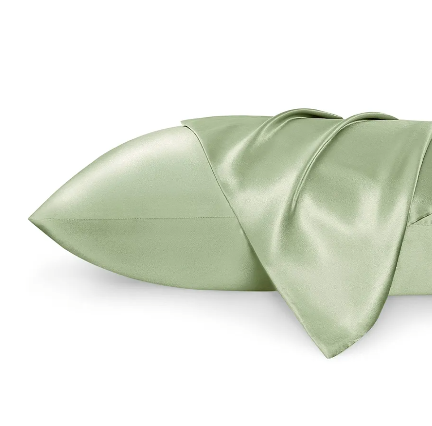 Bedsure Satin Pillowcases, Similar to Silk Pillow Cases Queen Size Set of 2, Pillow Case for Sleeping Women with Envelope Closure, Gifts for Women Men, Sage Green, 20x30 Inches