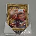 5x7 inch Wood Classic Picture Frame Set, Gold Ornate Beaded Inner, Matted for 3.5x5.5 Photo, Multiple way display, 2 Pack