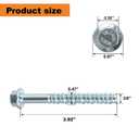FMhotu 3/8 x 4 Concrete Screws, Nickel Plated Concrete Screw Drill Bit Set for Anchoring Masonry, Brick or Block (25 pcs)
