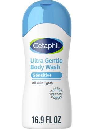 Cetaphil Ultra Gentle Body Wash, For Dry to Normal, Sensitive Skin, 16.9oz Pack of 3, Aloe Vera, Vitamin B5, Hypoallergenic, Paraben Free, Fragrance Free, Dermatologist Tested