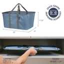 CleverMade Collapsible Laundry Tote 2-Pack (50L) Foldable Carry-All Storage Bin for Laundry, Car Trunk, RV, Dorm & Home Organization - Denim