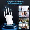 2026 WiFi Extender Signal Booster - 2.4GHz 300Mbps WiFi Booster for Home, Covers Up to 10999 Sq. Ft, Easy Setup, Ethernet Port & Access Point, Stable Internet Performance with 80+ DevicesWhite
