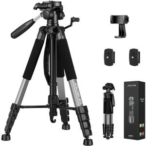 JOILCAN Tripod Camera Tripods, 74" Tripod for Camera Cell Phone, Heavy Duty Tripod Stand, Professional Travel Tripods Compatible with Canon iPhone DSLR, Starry Gray