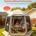 VEVOR Pop up Screen House Tent, 10 x 9.2 ft, 4-8 Person Screen Gazebo, Portable Screened in Canopy with Carry Bag, Netting Sides, Ground Stakes, for Garden, Patio, Backyard, Outdoor Activities, Beige
