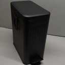 Small Trash Can with Lid Soft Close-10L/2.6 Gal Stainless Steel Outdoor Dog Poop Garbage Can-Metal Waste Bins with Pedal for Bathroom Bedroom Office-Black