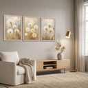 3 Pcs Framed Dandelion Canvas Wall Art, Modern Floral Prints, 16x24 Inch