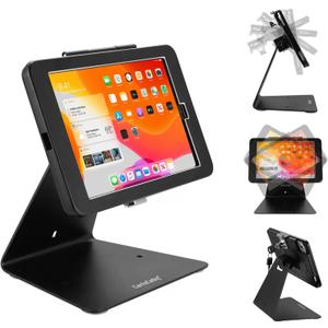 CarrieCathy Desktop Anti-Theft Security Kiosk POS Stand Holder Enclosure for 8.3" 2021 iPad Mini 6, Flip & Rotate