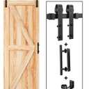 EaseLife 5 FT Sliding Barn Door Track and Handle Hardware Kit,Basic J Pulley,Slide Smoothly Quietly,Easy Install (5FT Track Kit for 24"~30" Wide Single Door)