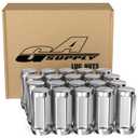 GAsupply 20pcs 1/2-20 Lug Nuts Long, 1/2 x20 Chrome Lug nut Closed End Bulge Acorn, Cone Seat 1.9 inch 48mm Tall 3/4 inch 19mm Hex (Silver)