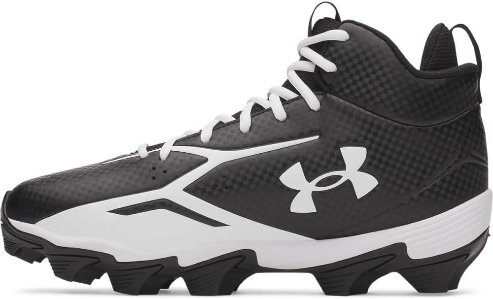 Under Armour Mens Spotlight Hammer Football Cleats (7.5, (001) Black/White/White)