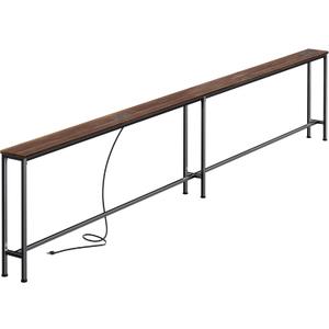 SUPERJARE 110.2 Inch Sofa Table with 2 Power Outlets and USB-C Port, 5.9"D x 110.2"W x 29.7"H