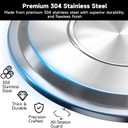 27 Inch Stainless Steel Fire Pit Lid for Solo Stove Yukon, Weather-Resistant, Silver, Waterproof, Plastic