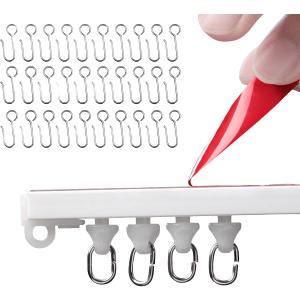 Self Adhesive Ceiling Or Wall Curtain Track 12FT No Drill Rod, No Damage Curtain Track Hangers, Adhesive Curtain Rod For Windows Cabinet Closet Bathroom Shower (143inch)