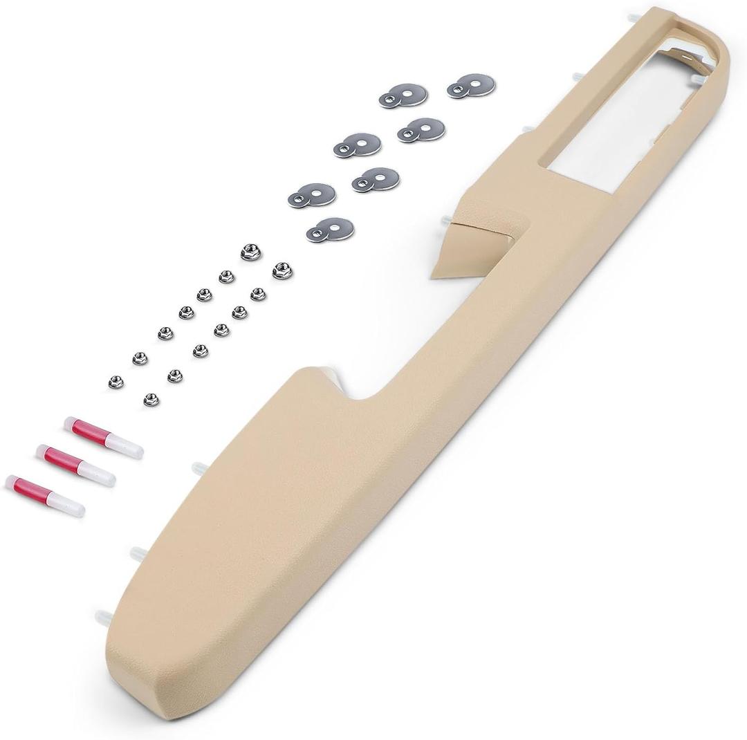80995 Front Left Driver Side Armrest Repair Kit Fit for Chevy Silverado Suburban Tahoe Avalanche For GMC Sierra Yukon 2010-2014 Door Panel with Release Handle Above Armrest 27In - Tan - GM# 84127282