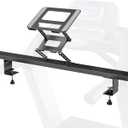 Universal Treadmill Desk Attachment - Adjustable Height & Width Aluminum Treadmill Laptop Holder, Laptop Stand for Walking Workstations (Black)