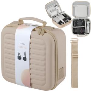 Camera Case Compatible with Canon EOS Rebel T7/R50/R6 Mark II/R100/R50 V/T6/R8/R10/R5 Mark II/RP/R7/5D Mark IV/SL3/R5/T100 DSLR SLR Camera, Lens and Tripod with Moveable Dividers and Shoulder Strap