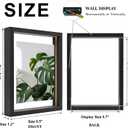 Egofine 6x8 Floating Frames Set of 2, Double Plexiglass Picture Frame, Made of Solid Wood Display Any Size Photo up to 6x8, Wall Mount or Tabletop Standing, Rustic Black