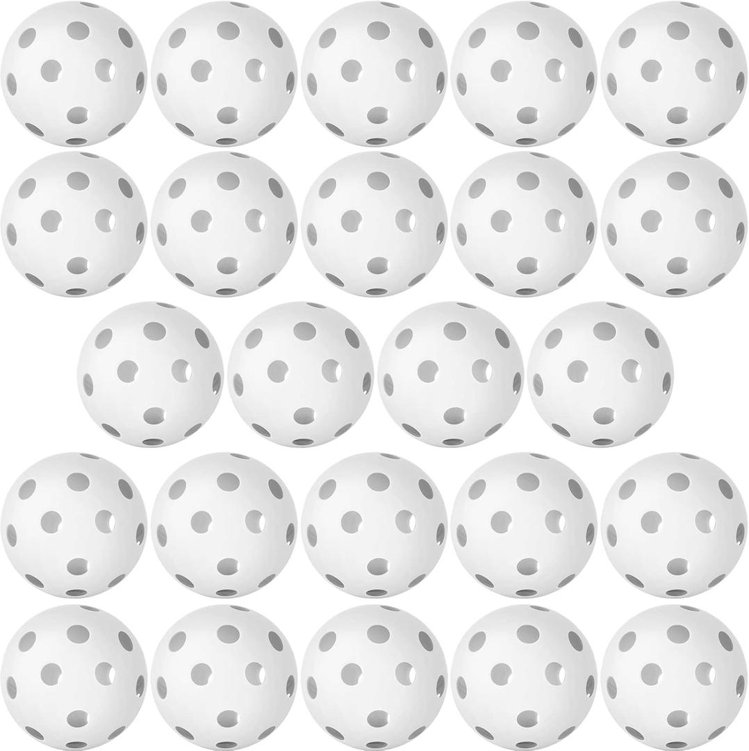 Coopay 24/80 Pack Baseball Practice Balls Plastic Training Balls Lightweight Hollow Softballs for Hitting, Baseball Training Indoor Outdoor Use