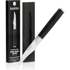 Babish High-Carbon 1.4116 German Steel Cutlery, Birds Beak Peeling, Paring, Tourne Kitchen Knife (2.5")