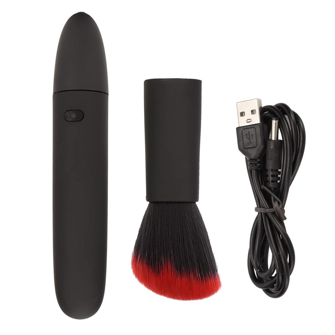 10 Motorized Rechargeable USB Vibration Makeup Brush - Multifunctional Waterproof Loose Powder Brush for Concealer or Blush