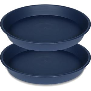 2 Pack of Plant Saucer 20 22 inch, 3.6" Depth, Large Deep Heavy Duty Plant Saucers, Garden Plastic Plant Trays for Indoors Outdoor, Pot Tray for Planter 19-23" (Blue)