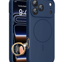 Miracase Magnetic for iPhone 17 Pro Case, Compatible with MagSafe, Integrated Silicone Camera Control Cover, 3.0mm Thicken Shockproof Drop Protection Phone Case for 17 Pro,Black