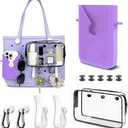 6 Packs,Accessories for Medium XL Bogg Bag,Includes Silicone Phone Holder,PVC Insert Bag,Hooks,and Keychain.Accessories Can Be Installed Inside or Outside (Gray)