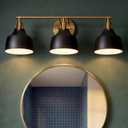 Tribesigns 3 Light Bathroom Vanity Light, 24" Black and Gold Bathroom Light Fixtures with Metal Shade, Modern Vanity Lighting Fixtures Over Mirror