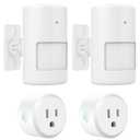 Motion Sensor Light Switch with Outlet, 2 Pack, PIR Infrared Motion Sensor Switch with 3 Adjustable Sensing Modes, Wireless Motion Sensor for Home Appliances