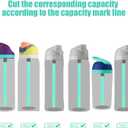 2 x 6pcs Replacement Straws with Scale for Owala FreeSip Water Bottles 14/16/19/24/32/40oz, Colored Plastic Reusable Tumbler Straw with Cleaning Brush & Cutting Tool (Purple, light green, pink)