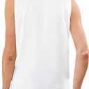 SOFIA'S CHOICE Womens Sleeveless Blouses Dressy Casual Summer Tank Tops Split V-Neck Printed Work Tops (S)