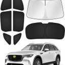 Canvcle Sunshades for Mazda CX-90 2024-2025 2026 CX90 Accessories Windshield Sun Shade Side Rear Window Shade Cover Sun Visor Shield Privacy Protection Keep Vehicle Cool Black 8PCS