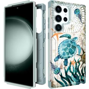 for Samsung Galaxy S25 Ultra Case for Women - Cute Phone Cover Cool Aesthetic Unique Design Teen Turtles Heavy Duty Protective Shockproof Funda Samsung S25 Ultra Case