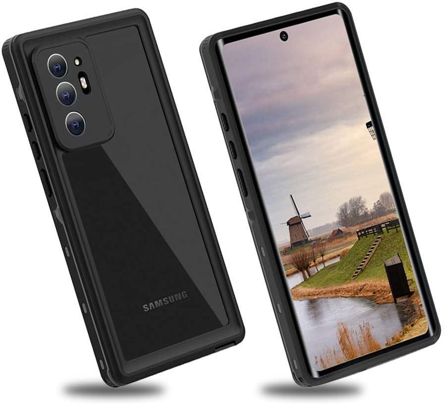 Compatible with Note 20 Ultra Waterproof Case, IP68 Underwater Dirtproof Shockproof Built in Screen Protector Full Body Protective Cover for Samsung Galaxy Note 20 Ultra 5G Black Clear