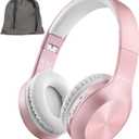 Wireless Bluetooth Headphones Over Ear 68H Playtime HiFi Stereo Headset with Microphone and 3EQ Modes Foldable Bluetooth V5.3 Headphones for Travel Smartphone Computer Laptop (Rose)