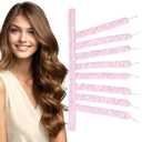 Curl Silk Quad Heatless Curls,No Heat Curlers for Long hair, Overnight Heatless Curls, Leopard Print Heatles Curling for Long & Short Hair for Women And Girls