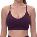 NANJI Seamless Sports Bra for Women - Padded Racerback Y Bra Low Impact Removable Pad for Fitness Gym Yoga Workout Top (L)