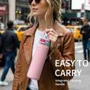 2 PCS Replacement Lid for Ello Pop & Fill Stainless Steel Water Bottle, Compatible with 22oz, 32oz, 40oz, Leak Proof Locking, 2 PCS Spill Proof Lid Accessories Fit, BPA-Free(Pink)