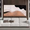 Suconvng Large Abstract Wall Art For Living Room Brown Canvas Art Wall Decor Picture Painting Black Abstract Art Maximalist Artwork For Bedroom Dinning Room Modern Home Wall Decor 29x58 In