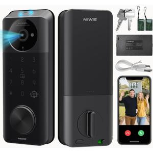 Video Smart Lock with Camera & Doorbell, 6-in-1 Keyless Entry Door Lock with Fingerprint, IP65 Waterproof, App Remote, Built-in WiFi Smart Deadbolt for Front Door (6-in-1 Intelligent Door Lock)