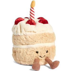 WeightedPlush 12" Birthday Cake Plush Cute Smile Cake Pillow Stuffed Animals Funny Soft Food Plushies Toy for Gifts for Kids Birthday