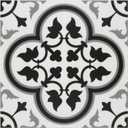 INNO STCIEKRS 16-Sheet Peel and Stick Floor and Wall Tile for Bathroom Kitchen, 9" x 9" Patterned Black SPC Self-Adhesive Vinyl Flooring Encaustic Groutable Backsplash Tile, Covers 9.12 Sq. Ft.