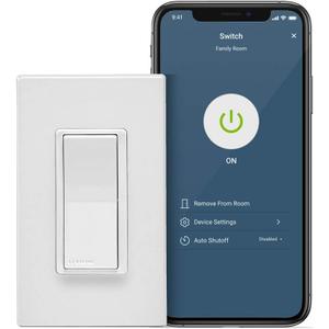 Leviton D215S-1BW Decora Smart Wi-Fi, No Hub Required (2nd Gen) 15A Light Switch
