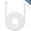 Aolcev USB C Cable 66W 2 in 1 Multi USB to USB C Fast Charging Cable 6.6FT Long Beaded Phone Charger Pearl USB Type C Charger Cord for iPhone 17 16 15 Pro Max Plus Galaxy S25 White Transparent