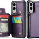 Vinich for Samsung Galaxy S25 Edge Wallet Case with Card Holder, RFID Blocking Credit Slots Kickstand Shockproof Phone Cover Fit for Galaxy S25 Edge 6.7" Purple
