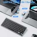OMOTON 2.4G Wireless Keyboard, Ultra-Slim Compact Mini Keyboard with Type-C & USB-A Receiver, Compatible with Desktop Laptop Tablet PC Smart TV and Windows 11/10/8/7 - Grey