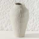 Ceramic Vase for Home Decor,11.6 Inch Flower Vase,Decorative Blue Vase for Pampas Grass,Modern Art Texture Vase for Home Entryway Living Room Dining Table Farmhouse Office Decor(Grey) (Gray)
