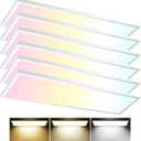 AIKVSXER 6PACK 1x4 LED Flat Panel Light Surface Mount LED Ceiling Light, 5500LM 50W TRIAC 10-100% Dimmable, 3000/4000/5000K AC120V Kitchen Lights Ceiling Flush Mount for Garage/Basement/Laundry (White)