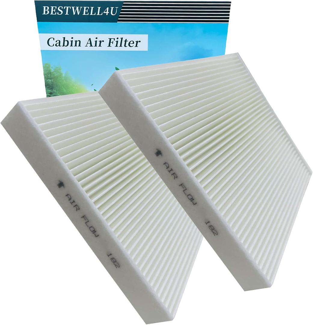 2 Pack White BW182 Cabin air filter for Civic,CR-V,CR-Z,Fit,HR-V,Insight,Replace CF11182,CP182,80292-TF0-G01